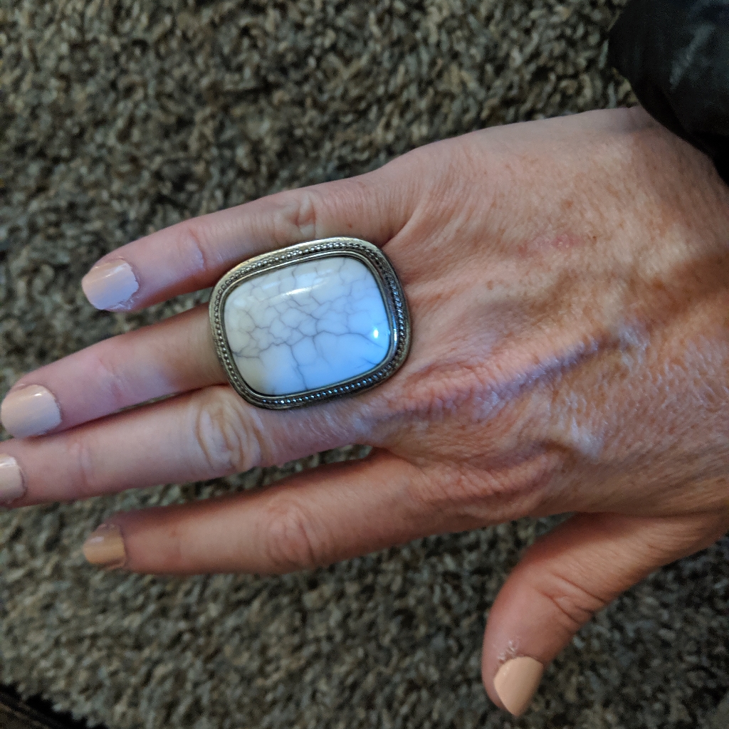 White Stone Ring.